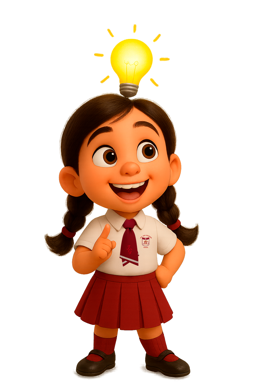 Estudiante señalando