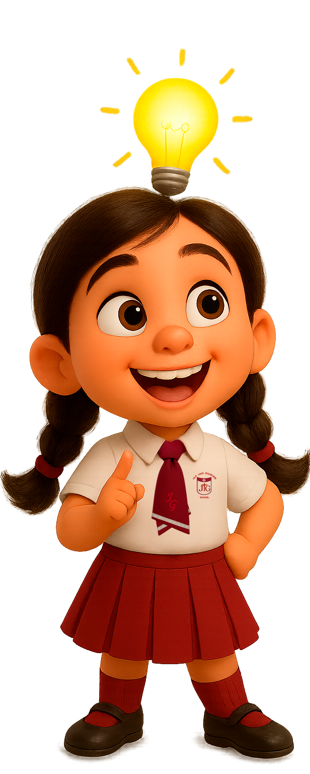 Estudiante señalando