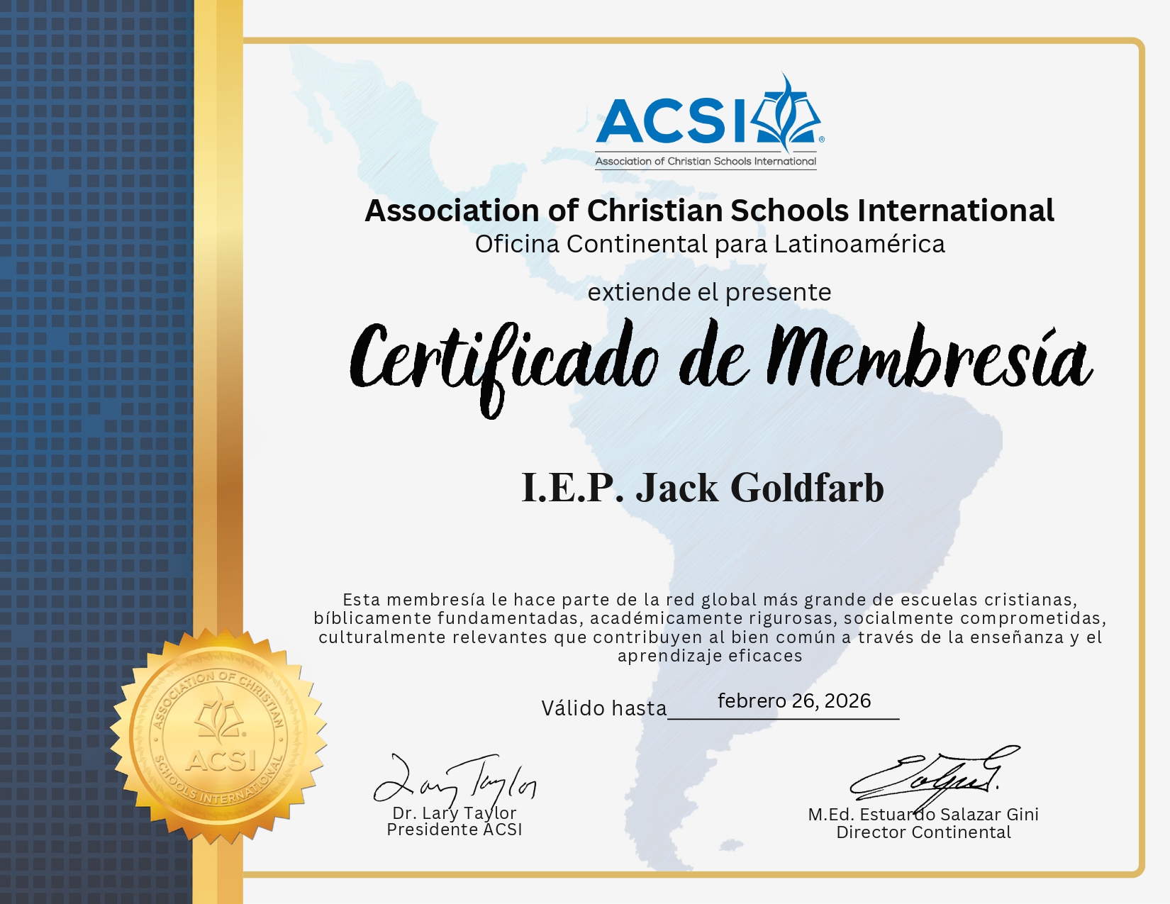 Certificado ACSI